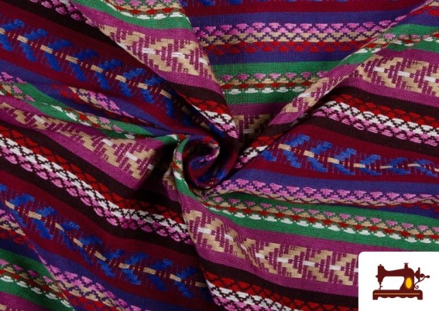 Acheter en ligne Tissu à Rayures Multicolores pour Décoration couleur Violet foncé