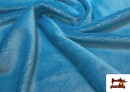 Tissu à Poil Court Bleu Turquoise