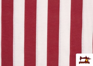 Acheter Tissu de Canvas avec Rayures Larges Noires et Blanches couleur Rouge