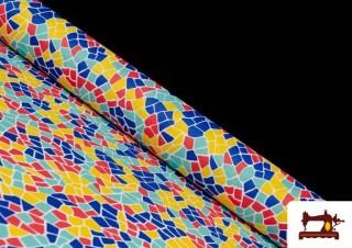Acheter Tissu Fantaisie Multicolore Imprimé Style Gaudi