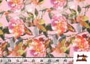 Vente de Tissu en Coton avec Imprimé Floral Multicolore couleur Rose avec Nuances