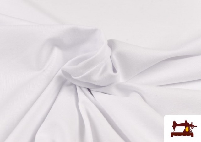 Acheter en ligne Tissu en Stretch Économique de Couleurs (Largeur 280 cm) couleur Blanc