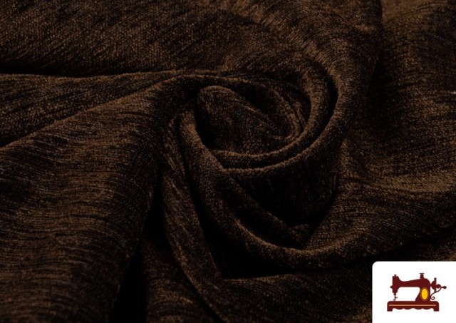 Tissu en Chenille Marron Coordonné pour Tapisserie et Décoration couleur Brun