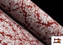 Acheter Tissu pour Tapisserie en Chenille Coordonné Grenat couleur Gris