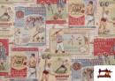 Acheter Tissu en Canvas Imprimé avec Publicité Sportive Vintage