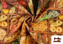 Vente en ligne de Tissu en Canvas avec Motifs du Pâtes Italiennes