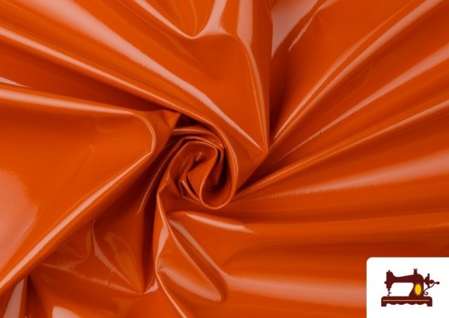 Acheter en ligne Tissu en Cuir Vernis de Couleurs couleur Orange