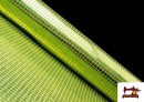 Vente en ligne de Tissu avec Pailletes à Carreaux Effet Hologramme couleur Vert pistache