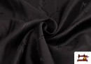 Vente de Tissu de Rase avec Doublure Tissé avec Dessin Florale couleur Noir