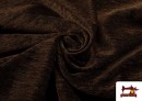 Acheter en ligne Tissu en Chenille Réversible couleur Brun