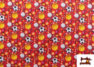 Tissu en Coton Imprimé avec des Balles Tissu en Coton Imprimé avec des Balles