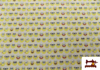 Tissu en Coton Imprimé avec Bob l'Éponge