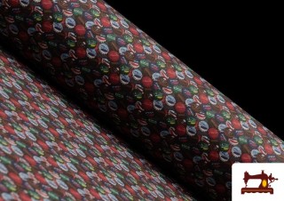 Tissu en Coton Imprimé avec Tôles de Boisson