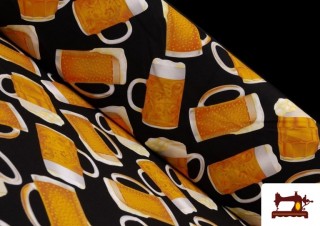 Tissu en Stretch Imprimé avec Pression (Bière)
