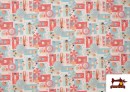 Acheter Tissu Popeline Imprimé avec Motifs de la Plage