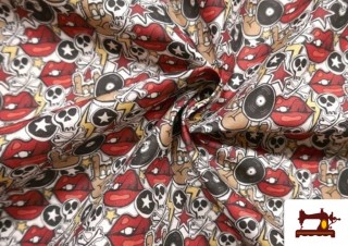 Tissu Popeline en Coton Rock