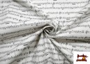 Tissu Popeline en Coton Imprimé avec Notes de Musique