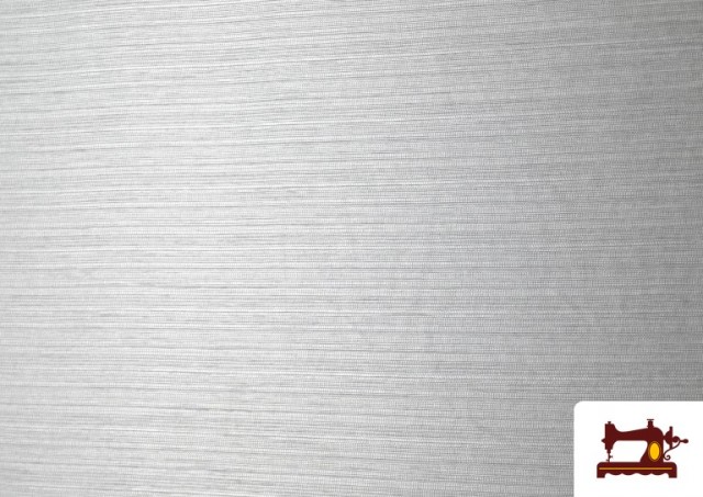 Vente de Tissu en Rideau avec Rayures Satinées et Ruban de Plomb couleur Blanc