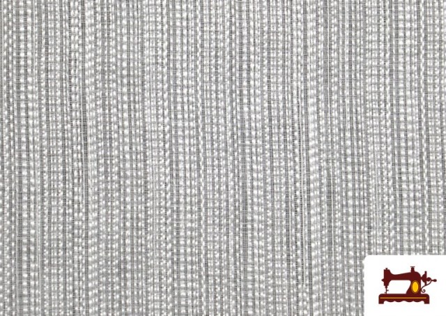 Vente en ligne de Tissu en Rideau avec Rayures Satinées et Ruban de Plomb couleur Blanc