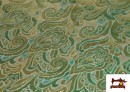 Tissu en Jacquard Brocart de Couleurs Largeur 110 cm couleur Vert Bouteille
