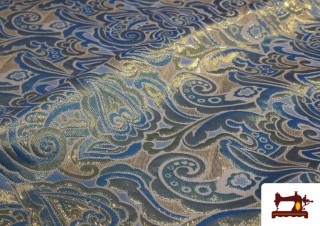 Vente en ligne de Tissu en Jacquard Brocart de Couleurs Largeur 110 cm couleur Bleu Vente en ligne de Tissu en Jacquard Brocart de Couleurs Largeur 110 cm couleur Bleu