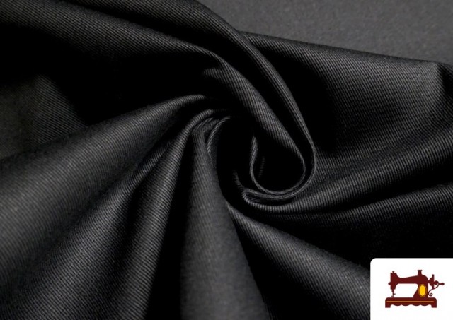 Acheter en ligne Tissu Serge en Coton 100% couleur Noir