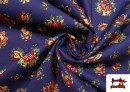 Acheter Tissu en Coton avec Imprimé de Noël couleur Bleu Marine