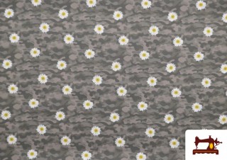 Tissu en Coton Imprimé avec Camouflage et Fleurs Tissu en Coton Imprimé avec Camouflage et Fleurs