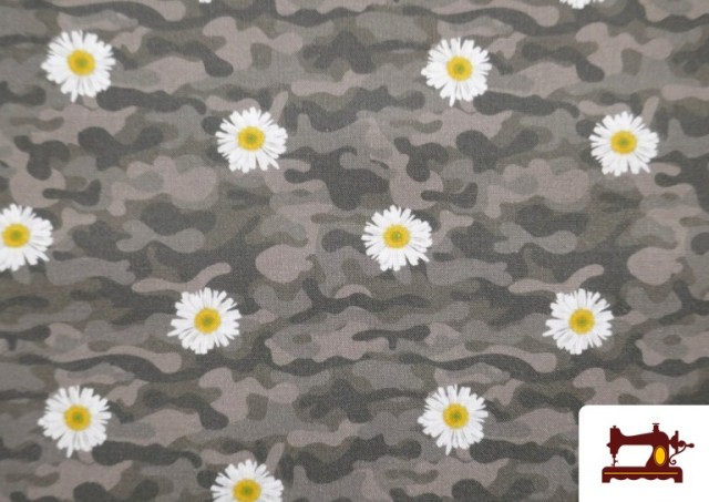 Acheter Tissu en Coton Imprimé avec Camouflage et Fleurs