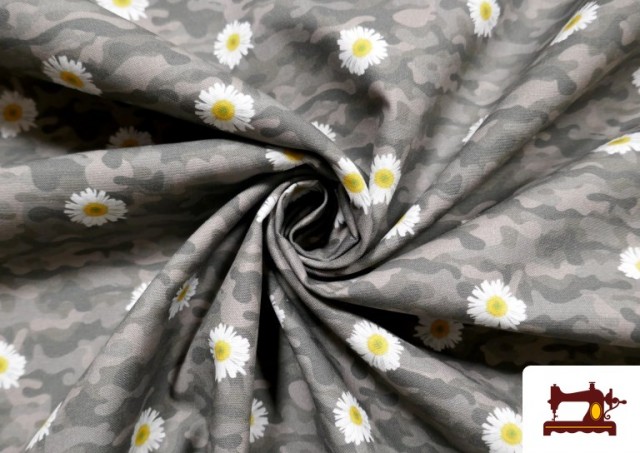 Vente de Tissu en Coton Imprimé avec Camouflage et Fleurs