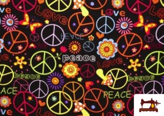 Acheter Tissu Imprimé avec Motifs Hippies