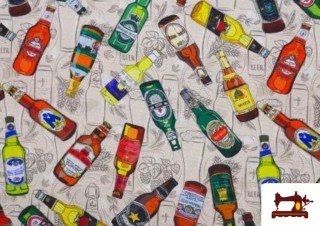 Tissu en Canvas Imprimé avec Bières Tissu en Canvas Imprimé avec Bières