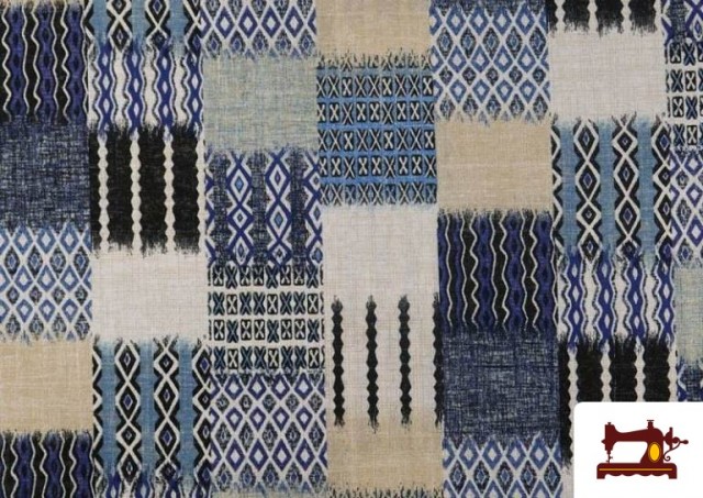 Acheter Tissu en Canvas Ethnique pour Tapisserie couleur Bleu Marine