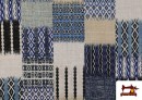Vente de Tissu en Canvas Ethnique pour Tapisserie couleur Bleu Marine