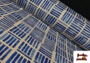 Vente en ligne de Tissu en Canvas Imprimé à Rayures et Carreaux couleur Bleu Marine