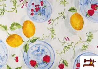 Vente de Tissu en Canvas Antitaches Imprimé avec Citrons