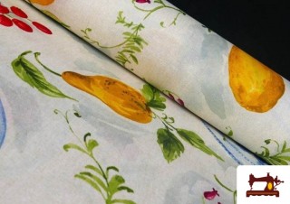 Tissu en Canvas Antitaches Imprimé avec Citrons