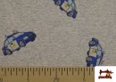 Vente de Tissu en Sweat Flannel avec Voitures de Patrouille