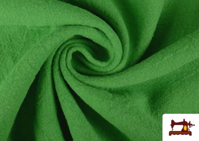 Vente en ligne de Tissu en Lin Lavage de Pierre couleur Vert