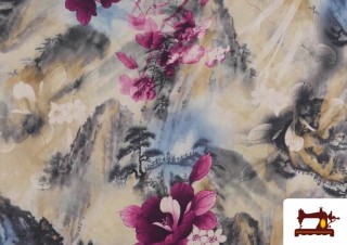 Acheter en ligne Tissu en Crêpe avec Imprimé Japonais Acheter en ligne Tissu en Crêpe avec Imprimé Japonais