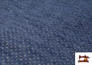 Vente de Tissu en Micro Chenille à Points couleur Bleu