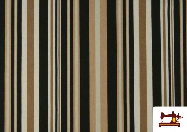 Vente en ligne de Tissu en Lin à Rayures de Couleurs couleur Noir