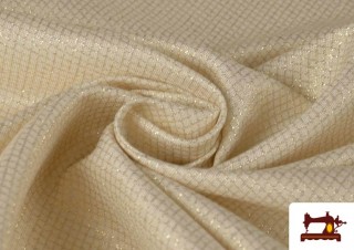 Tissu en Jacquard Géométrique Dessin Petit Doré Tissu en Jacquard Géométrique Dessin Petit Doré