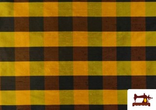 Tissu en Soie Naturel Shantung avec Imprimé Jaune Tissu en Soie Naturel Shantung avec Imprimé Jaune