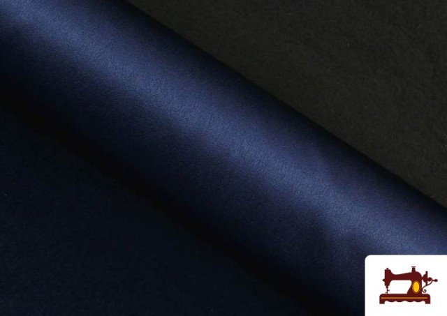 Vente en ligne de Tissu en Crêpe Satiné avec Tombé de Couleurs couleur Bleu Marine
