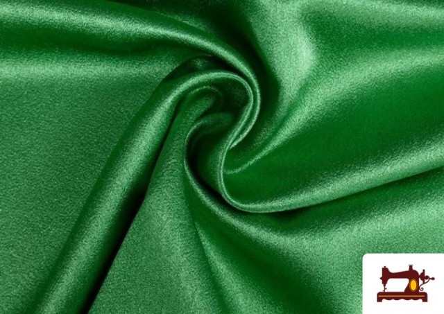 Vente de Tissu en Crêpe Satiné avec Tombé de Couleurs couleur Vert Bouteille
