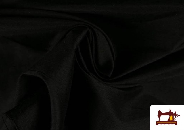 Vente en ligne de Tissu en Soie Naturel 100% Shantung de Couleurs couleur Noir