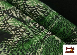 Tissu en Crêpe avec Imprimé Vert Tissu en Crêpe avec Imprimé Vert