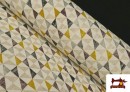 Acheter Tissu en Canvas avec Imprimé Triangles de Couleurs couleur Jaune