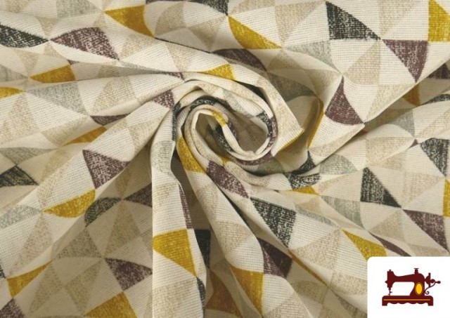 Vente en ligne de Tissu en Canvas avec Imprimé Triangles de Couleurs couleur Jaune